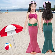 Nàng tiên cá đuôi cô gái trẻ cô gái bé chia phù hợp với bộ bikini áo tắm đồ bơi trang phục