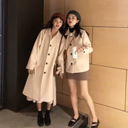 Mùa thu đông 2018 Những cô bạn gái mới của Hàn Quốc khoác lên người chiếc áo khoác len dày, eo của phụ nữ mỏng với áo khoác len có khí chất