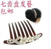 Phiên bản Hàn Quốc của kim cương peacock rhinestone bảy răng chải tóc thanh lịch acrylic tóc cắm bangs chải tóc chải tóc đuôi ngựa - Phụ kiện tóc