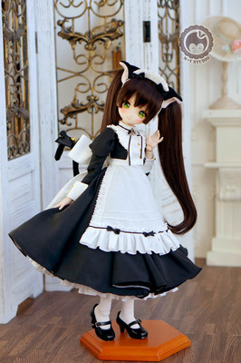 taobao agent [Meow House] Black Cat Long Skirt Maid Costume Dressed Movies 4 points MDD SDM BJD1/4 Spot