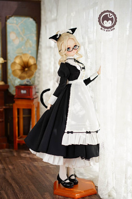 taobao agent Meow House Black Cat cute uniform 3 points BJD1 maid costume