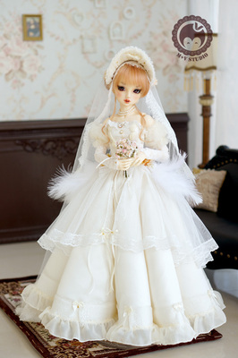 taobao agent [Meow House] Audrey Audrey-Wedding dress package set of spot BJD3 points SD161/3DD baby clothes