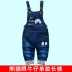 Mùa thu trẻ em quần yếm quần denim quần nhung kẻ bé trai và bé gái 0123 tuổi trẻ sơ sinh mùa xuân phong cách mới - Quần jean quần jean denim trẻ em Quần jean