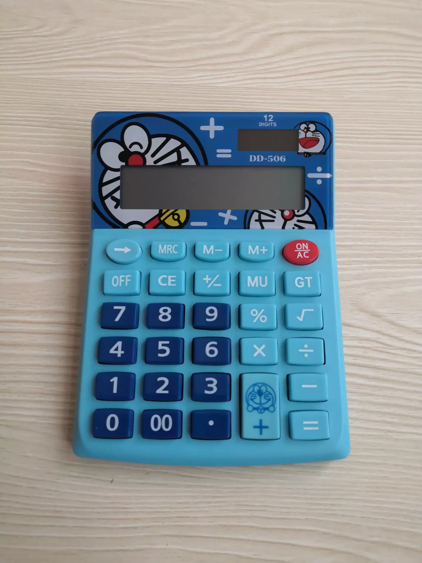 Калькулятор (Hello Kitty) KT-505, 12-разрядный крупный дисплей, мультяшный дизайн (розовый/синий)