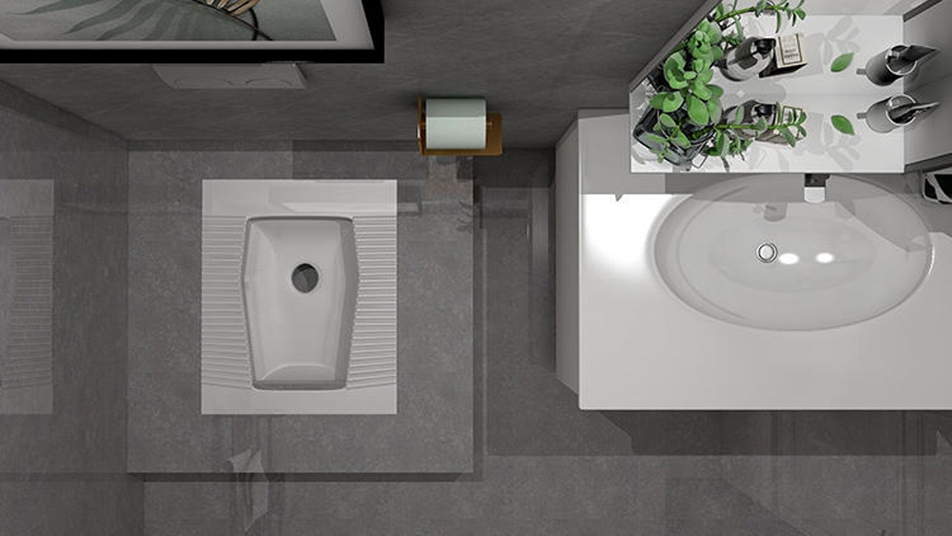 隐蔽式蹲便器水箱,让浴室颜值up