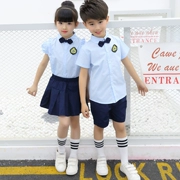 2018 mới mẫu giáo quần áo mùa hè ăn mặc Anh cao đẳng gió bông đồng phục học sinh trang phục tiểu học lớp dịch vụ tùy chỉnh