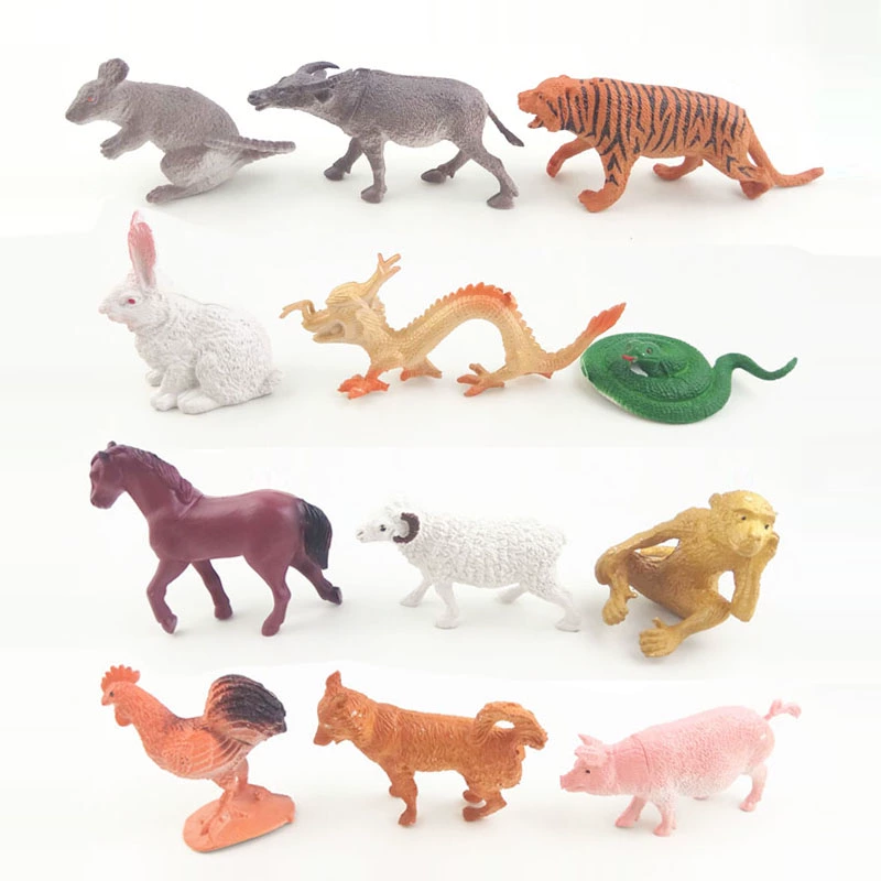 Đồ chơi mô phỏng mô hình động vật Đồ chơi 12 cung hoàng đạo Trung Quốc trẻ em động vật nhận thức - Đồ chơi gia đình