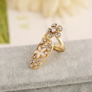 Nhẫn móng tay đơn giản nữ áo giáp thiết lập với kim cương hoa trang phục móng tay cô dâu phù hợp với đồ trang sức nhiếp ảnh thủy triều