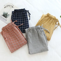 Японские хлопковые осенние марлевые тонкие штаны для отдыха, оверсайз, свободный крой