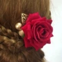 Hoa cô dâu đầu đỏ hoa hồng lá vàng kẹp tóc sườn xám váy phụ kiện sân khấu mũ cưới hoa mẹ chồng - Phụ kiện tóc băng đô nam