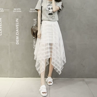 Летняя осенняя длинная юбка, коллекция 2021, в корейском стиле, А-силуэт, с акцентом на бедрах, длина миди