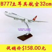 Ưu đãi đặc biệt 32cm nhựa BoeingB777-200 Mô hình máy bay mô phỏng tĩnh Tukish của hãng hàng không Thổ Nhĩ Kỳ