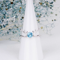 Chờ đợi một con nai có tự nhiên của bạn topaz 925 bạc hươu hươu vòng món quà năm mới cho bạn gái bạn gái nhẫn chrome heart