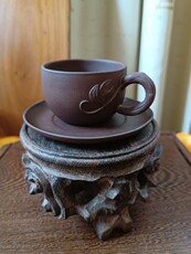 Чайный набор 90年代宜兴紫砂壶一厂大师周桂珍 全手工杯碟套装 茶盘 飞把茶杯