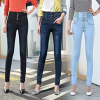 Осенние джинсы, штаны, большой размер, высокая талия, эластичная талия