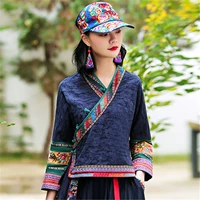 Ханьфу из провинции Юньнань, этническая куртка, китайский стиль, коллекция 2023, этнический стиль, длинный рукав