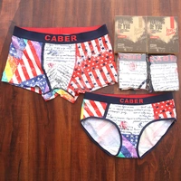 Thẻ cặp đôi đồ lót hộp quà thể thao thể thao cotton thanh niên nam võ sĩ nữ tam giác UM911 UL011 - Bộ quà tặng quần lót ren gợi cảm 
