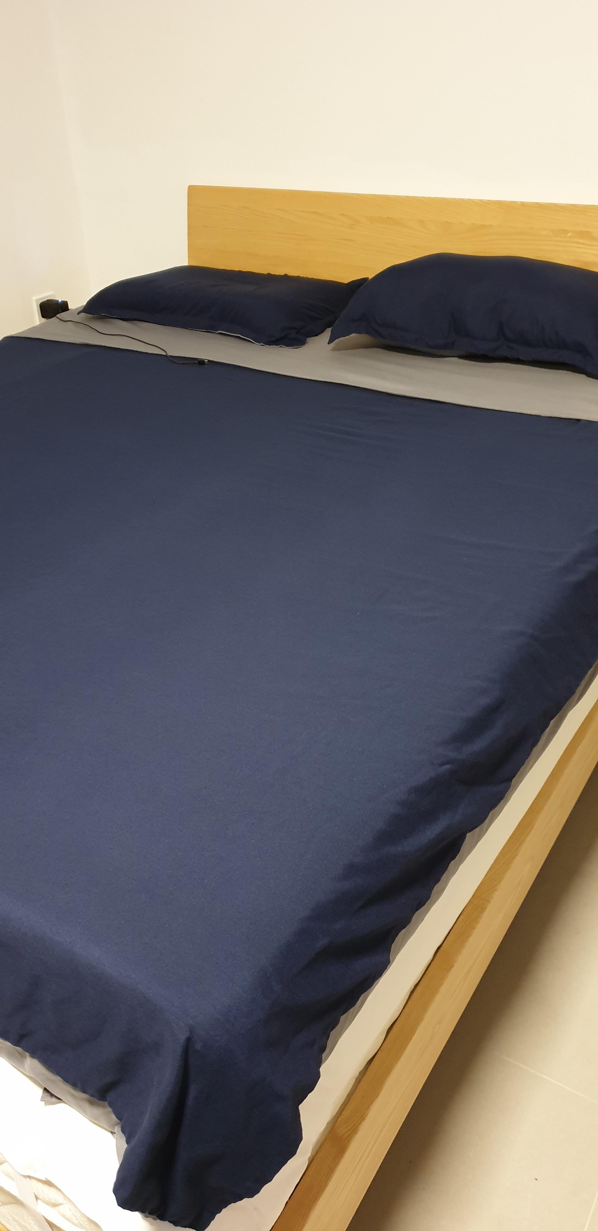 Dark Blue GreyCottonBedsheetssetquiltcoverpillowcasebedding4sets