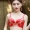 Bộ đồ lót lớn màu đỏ năm nay của nữ thêu không có vòng thép dày tập hợp áo cưới mỏng phần áo ngực cô dâu - Bộ đồ lót