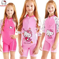 Quần áo chống nắng cho bé gái Hello Kitty Quần áo chống nắng cho trẻ em lớn Quần áo bé gái áo tắm một mảnh đồ bơi bé gái đáng yêu