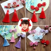 Nấm mỹ phong cách Trung Quốc Năm mới trẻ em phụ kiện tóc em bé tua rua clip cô gái kẹp tóc nơ