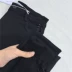 Cộng với quần nhung kẻ sọc nữ bó sát chân bút chì Hàn Quốc quần legging nữ quần đen mặc thun đen Khởi động cắt