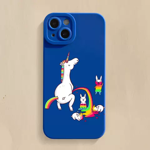 Rainbow Unicorn Girls Phone Cases Covers Matte Silicone TPU iPhone 15, iPhone 14, iPhone 13, iPhone 12, iPhone 11