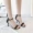 Dép Stiletto nữ mùa hè từ đơn giản khóa mở hở ngón màu đen rỗng Giày nữ Roman phiên bản Hàn Quốc của giày cao gót hoang dã 10cm