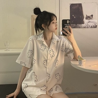 Шелковая летняя пижама, тонкий комплект, короткий рукав, коллекция 2021, популярно в интернете
