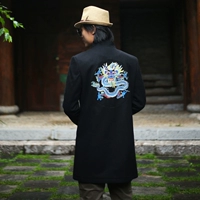 Hoa làm rồng hát thương hiệu ban đầu cao cấp vải áo rồng thêu áo len len người đàn ông Trung Quốc quần áo áo jacket nam
