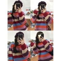 Sunnydand New/Original Special Color Color Yarn Soft Rainbow Sweater Cardigan!Радужная девушка