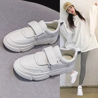 Универсальная белая обувь на платформе на липучке для отдыха, популярно в интернете, 2020, осенняя, в корейском стиле