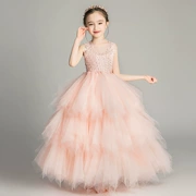 Cô bé công chúa váy trẻ em fluffy catwalk trình diễn trang phục piano cô gái chủ nhà nước ngoài ăn mặc váy cưới - Váy trẻ em