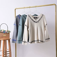 1,2 kg trọng lượng G ¥ 7 mùa thu Hàn Quốc phiên bản mới 2018 thời trang V-cổ linh hoạt lỏng dày len áo len DK các loại áo len