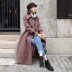 Áo khoác len trong mẫu dài mùa thu đông 2017 Người phụ nữ Hàn Quốc mới hai mặt áo len cashmere áo khoác nữ thủy triều - Trung bình và dài Coat áo dạ Trung bình và dài Coat