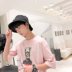 Hồng Kông phong cách bảy điểm tay áo của nam giới t-shirt mùa hè vòng cổ sinh viên in ngắn tay Hàn Quốc phiên bản của Harajuku bf lỏng couple năm điểm tay áo Áo khoác đôi