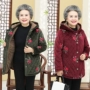 Áo khoác lông cho nữ tuổi trung niên và mùa đông Áo bà 60 tuổi áo mẹ cộng với quần áo nhung dày 70 Quần áo cũ 80 váy cho người trung niên