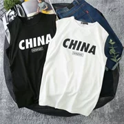 Mùa hè không tay áo thun nam cá tính xu hướng vest thương hiệu in siêu áo sơ mi lưới đỏ vest vai đẹp vest thủy triều - Dệt kim Vest