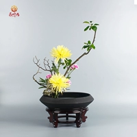 Керамическая цветочная тарелка цветочная посуда Меч горная цветочная компоновка посуда черная скраб вода пластина летающая блюдка горшок китайский цветочный художественный цветок цветок цветок