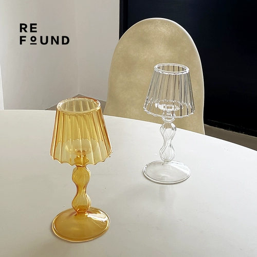 Отсутствие ретро -платформы Light Glass Candlestick Creative Home украшение украшение