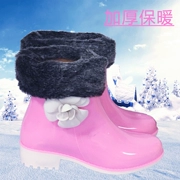 Giày cao gót đi mưa cho nữ mùa thu và mùa đông Thời trang Hàn Quốc cộng với giày đi mưa bằng vải cao su