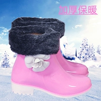 Giày cao gót đi mưa cho nữ mùa thu và mùa đông Thời trang Hàn Quốc cộng với giày đi mưa bằng vải cao su giày ủng đi mưa chính hãng