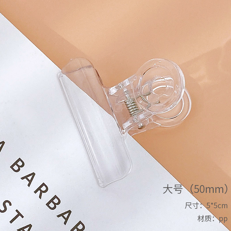 Large Size (50Mm)Simplicity transparent long tail clip Swallow tail clip trumpet Bill folder test paper to work in an office folder Finishing clip fixed Small clip