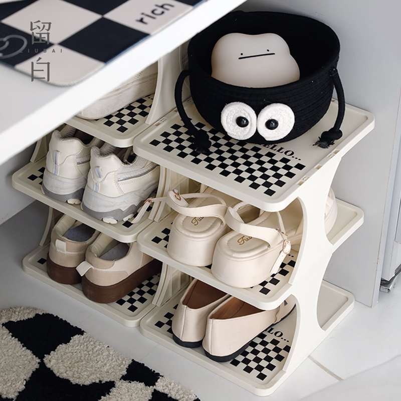 kệ giày inox 5 tầng Giá để giày đơn giản dưới gầm giường có thể được xếp chồng lên nhau tủ giày bàn cờ chống bụi bánh sandwich nhiều lớp giá cửa tủ đựng giày kệ để giày dép bằng gỗ kích thước kệ giày