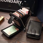 Lớp đầu tiên của giấy phép lái xe bằng da Bao da nam thẻ ví ví một khóa kéo chứng chỉ gói da sổ bằng lái xe nữ