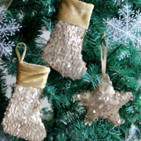 Рождественская елка декоративные мини -мини -рождественские носки Рождественская елка Подарочная украшение