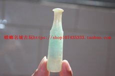 Мундштук 古玉 老玉 清代翡翠冰糯种烟嘴 a货 有石纹181109-2