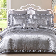 Satin châu Âu jacquard bông giường váy loại 4 bốn bộ quilt bao gồm bông vành đai giường bao gồm giường bìa phần 1,5 m 1,8m giường