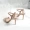 Word khóa màu nude sandal cao gót cao gót nữ 2019 hè mới lưới đỏ với hở ngón đen 5cm mã nhỏ dép havaianas