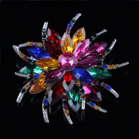 European and American high-end luxury AAA zircon crystal brooch Korean fashion small corsage collar pin collar flower accessories scarf buckle